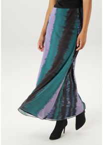 Damen Maxirock, bunt, feminin, Gr. 46, Aniston SELECTED, bedruckt, gestreift, Netz, Obermaterial: 95% Polyester, 5% Elasthan. Futter: 95% Viskose, 5%