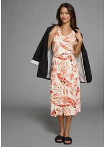 Laura Scott Damen Sommerkleidecru, orange, tropic, feminin, Gr. 34, bedruckt, Single Jersey, Obermaterial: 95% Viskose, 5% Elasthan, Kleider, mit
