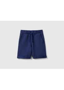 Jungen Sweatshorts, blau, casual, Gr. L, United Colors Of Benetton, unifarben, Sweatware, Obermaterial: 100% Baumwolle, Hosen, für Kinder