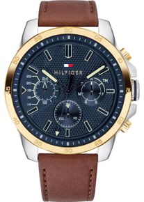 Tommy Hilfiger Herren Multifunktionsuhr "DECKER", braun, Armbanduhren, Quarzuhr, Armbanduhr, Herrenuhr, Datum, Lederarmband