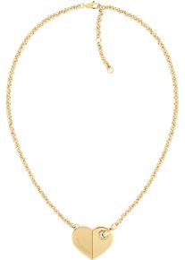 Tommy Hilfiger Damen Kette mit Anhänger "BOLD HEARTS, Herz, 2780926, 2780927", Edelstahl, L: 51cm B: 2,5mm, gold, Edelstahl, B:2,5mm, Halsketten
