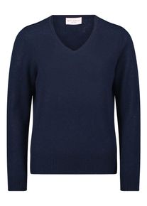 Betty Barclay Damen Strickpullover "Betty Barclay Kaschmir-Pullover mit V-Ausschnitt", blau, Basic, Gr. 42, Strick, Obermaterial: 100% Kaschmir.,