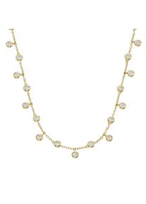 Smart Jewel Damen Collier "mit Zirkonia, Silber 925", 45cm, Silber 925 (Sterlingsilber), gold, Silber 925 (Sterlingsilber), Halsketten