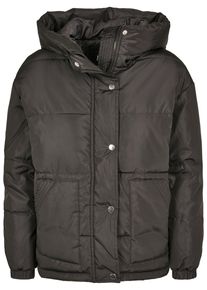 Urban Classics Damen Winterjacke "Urban Classics Damen Ladies Oversized Hooded Puffer", schwarz, casual, Gr. XS, unifarben, 100% Polyurethan, Jacken