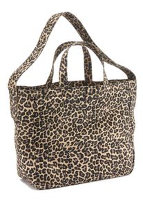 Damen Shopper "Strandtasche", French Connection, braun, Textil, gemustert, animal-print, Taschen, Schultertasche, Handtasche, Tragetasche VEGAN