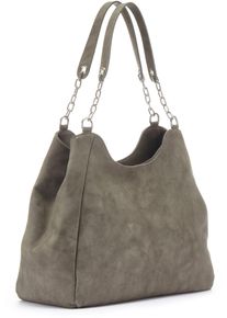 Vivance Damen Henkeltasche "Schultertasche", grau, Lederimitat, unifarben, Taschen, mit silberfarbenen Details, Damentasche, Shopper, Handtasche VEGAN