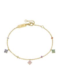 Damen Armband "mit Behang, farbige Zirkonia, vergoldet, Silber 925", 19cm, Silber 925 (Sterlingsilber), bunt, Giorgio Martello MILANO, Silber 925