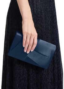 Vera Mont Damen Abendtasche "Vera Mont Clutch-Tasche unifarben", blau, Satin, Polyester, Taschen, Falten