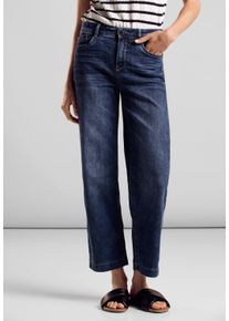 Street One Damen Straight-Jeans, blau, casual, Gr. 34, unifarben, Denim/Jeans, Obermaterial: 78% Baumwolle, 21% Polyester, 1% Elasthan, Jeans, im