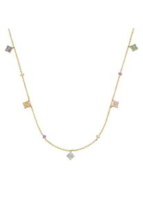 Jungen Collier "mit Behang, farbige Zirkonia, vergoldet, Silber 925", 45cm, Silber 925 (Sterlingsilber), bunt, Giorgio Martello MILANO, Silber 925