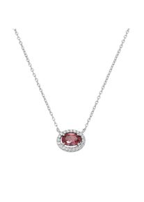 Damen Collier "Ziersteine, Zirkonia weiß, Silber 925", 45cm, Silber 925 (Sterlingsilber), orange, Giorgio Martello MILANO, Silber 925