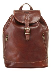 Pike PIKÉ Cityrucksack, braun, Rindsleder, Leder, beschichtet, leicht glänzend, casual, Rucksäcke, echt Leder, Made in Italy