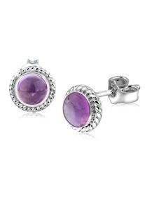 NENALINA Damen Paar Ohrstecker "Amethyst Geburtsstein Februar Trend 925 Silber", OneSize,mit Steinen, Silber 925 (Sterlingsilber), lila, Silber 925