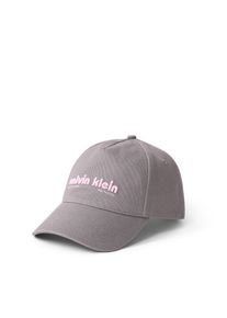 Damen Baseball Cap "6 PANEL SSNL GRAPHIC NYL CAP", grau, casual, Calvin Klein Jeans, unifarben, Web, Baumwolle, Caps, Mit festem Schirm