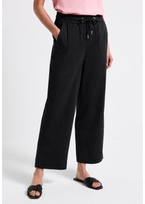 Street One Damen Stoffhose, schwarz, casual, Gr. 36, unifarben, Web, Obermaterial: 98% Baumwolle, 2% Elasthan, Hosen, mit elastischem Bund