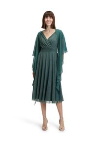 Vera Mont Damen Multifunktionstuch "Vera Mont Chiffonstola mit Volant", grün, festlich, Gr. S, Chiffon, Polyester, Modetücher, Nahtführung