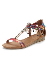 Lascana Damen Sandale "Sommerschuh, Sandalette", Gr. 39, bunt, Obermaterial: 50% Lederimitat, 50% Textilmaterial. Futter: 100% Lederimitat.