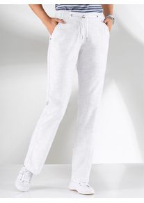Casual Looks Damen Marlene-Hose, weiß, Gr. 36, unifarben, meliert, 100% Baumwolle, Hosen
