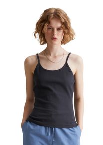 Marc O'Polo Damen T-Shirt "aus Rippjersey", blau, Gr. S, MARC O'POLO DENIM, unifarben, Obermaterial: 96% Baumwolle, 4% Elasthan, Shirts