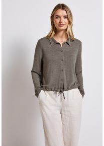 Street One Damen Cardiganschwarz tumbled beige, casual, Gr. 42, unifarben, Stoff, 80% Polyester, 20% Viskose, Strickjacken, mit Knopfleiste
