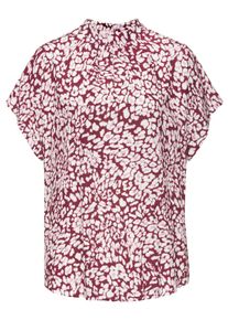 Lascana Damen Kurzarmblusebordeaux animal, modisch, Gr. 38, animal-print, Web, Obermaterial: 100% Viskose, Blusen, mit Alloverdruck, Damenbluse,