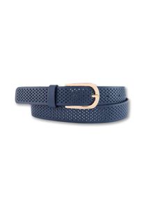 Bernd Götz BERND GÖTZ Damen Ledergürtel, blau, casual, Gr. 110, unifarben mit Farbeinsatz, Rindsleder, Gürtel, mit Rasterprägung