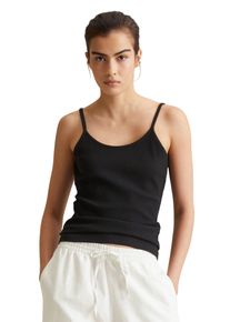 Marc O'Polo Damen T-Shirt "aus Rippjersey", schwarz, Gr. S, MARC O'POLO DENIM, unifarben, Obermaterial: 96% Baumwolle, 4% Elasthan, Shirts