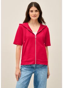 Cecil Damen Kapuzenshirtglazed apple rot, casual, Gr. XXL, unifarben, Web, 95% Baumwolle, 5% Elasthan, Shirts, mit Kängurutasche