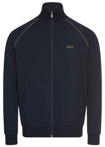 BOSS Herren Sweatjacke "Mix&Match Jacket Z", Gr. S, blau, Sweatware, Obermaterial: 95% Baumwolle, 5% Elasthan, casual, Sweatjacken, mit Kängurutasche