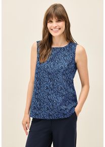 Cecil Damen Blusentopurban navy blau, casual, Gr. XL, bedruckt, Web, 100% Baumwolle, Blusen, aus reiner Baumwolle
