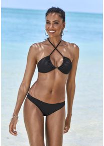 Lascana Damen Triangel-Bikini, schwarz, Gr. 34, unifarben, Microfaser, Recycling-Polyamid, Bikini-Sets, in 5 Tragevarianten