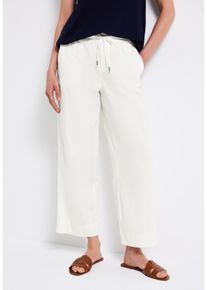 Street One Damen Stoffhose, weiß, casual, Gr. 38, unifarben, Web, Obermaterial: 98% Baumwolle, 2% Elasthan, Hosen, mit elastischem Bund