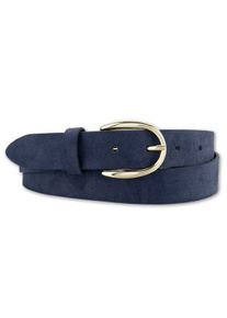 Bernd Götz BERND GÖTZ Damen Ledergürtel, blau, casual,modisch,klassisch,elegant,feminin, Gr. 85, unifarben, Leder, Gürtel, mit goldfarbener Schließe