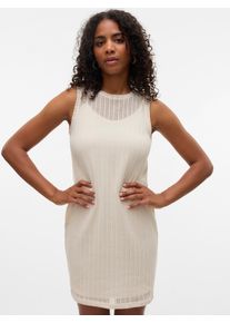 Véro Moda VERO MODA Damen Minikleid "VMCAILEY SL SHORT DRESS JRS GA", beige, modisch, Gr. L, unifarben, Jersey, Obermaterial: 71% Baumwolle, 29% Polyester,