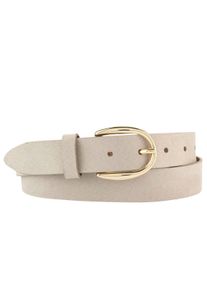 Bernd Götz BERND GÖTZ Damen Ledergürtel, beige, casual,modisch,klassisch,elegant,feminin, Gr. 85, unifarben, Leder, Gürtel, mit goldfarbener Schließe
