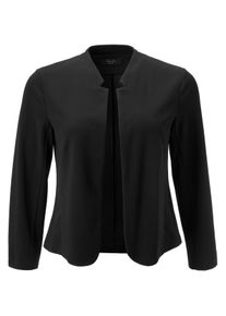 ANISTON PLUS Damen Boleroblazer, schwarz, elegant, Gr. 44, unifarben, Web, Obermaterial: 95% Polyester, 5% Elasthan, Blazer, kurzer, verschlußloser