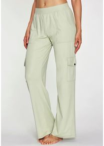 H.I.S. H.I.S Damen Cargohose, Gr. 32, grün, Obermaterial: 90% Polyester, 10% Elasthan, Basic, Hosen, mit 6 praktischen Taschen, Loungewear