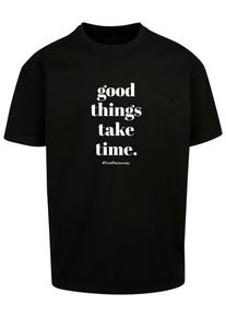 Merchcode Herren T-Shirt "Merchcode Herren Good Things Take Time Heavy Oversize Tee", schwarz, casual, Gr. XL, bedruckt, 100% Baumwolle, Shirts