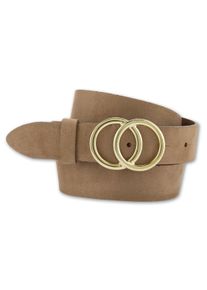 Bernd Götz BERND GÖTZ Damen Koppelgürtel, braun, casual,modisch,elegant,feminin, Gr. 100, unifarben, Leder, Gürtel, mit goldfarbener Schließe in Ringoptik