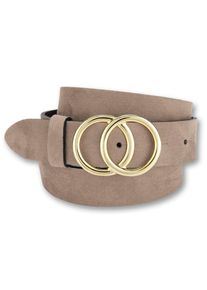 Bernd Götz BERND GÖTZ Damen Koppelgürtel, braun, casual,modisch,elegant,feminin, Gr. 105, unifarben, Leder, Gürtel, mit goldfarbener Schließe in Ringoptik