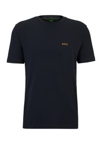 BOSS Green Herren Rundhalsshirt "Tee", blau, casual, Gr. XL, Single Jersey, Obermaterial: 95% Baumwolle, 5% Elasthan, Shirts, mit gummiertem