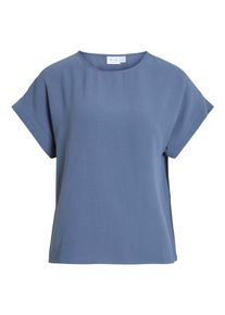 Vila Damen Kurzarmshirt "VIJOSA S/S TOP - NOOS", blau, casual, Gr. 42, unifarben, Jersey, Obermaterial: 100% Polyester, Shirts
