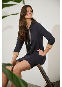 Laura Scott Damen Jerseykleid, blau, casual, Gr. 42, unifarben, Jersey, Milano Rib, Obermaterial: 76% Polyester, 20% Viskose, 4% Elasthan, Kleider,