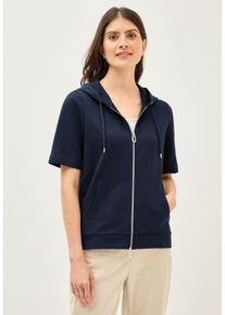 Cecil Damen Kapuzenshirturban navy blau, casual, Gr. S, unifarben, Web, 95% Baumwolle, 5% Elasthan, Shirts, mit Kängurutasche
