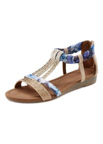 Lascana Damen Sandale "Sommerschuh, Sandalette", Gr. 40, blau, Obermaterial: 50% Lederimitat, 50% Textilmaterial. Futter: 100% Lederimitat.