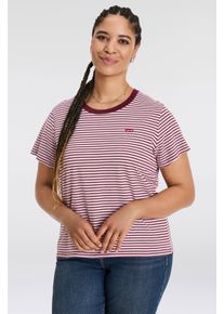 LEVI'S® PLUS LEVI'S PLUS Damen T-Shirt "PL THE PERFECT"anita stripe zinfand, casual, Gr. XL, gestreift, Single Jersey, Obermaterial: 100% Baumwolle, Shirts, im