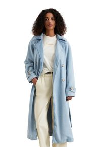 Marc O'Polo Damen Trenchcoat "made with Orange Fiber", blau, casual, Gr. XS, MARC O'POLO DENIM, unifarben, Obermaterial: 78% Baumwolle, 22% Lyocell; Füllung:
