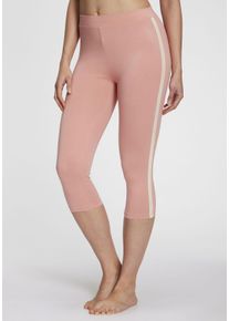 H.I.S. H.I.S Damen Caprileggings, Gr. 32, rosa, Single Jersey, Obermaterial: 95% Baumwolle, 5% Elasthan, unifarben, sportlich, Hosen, mit schmalen