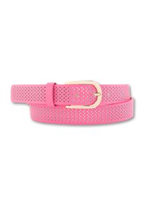 Bernd Götz BERND GÖTZ Damen Ledergürtel, pink, casual, Gr. 110, unifarben mit Farbeinsatz, Rindsleder, Gürtel, mit Rasterprägung