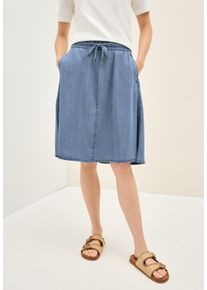 Cecil Damen Jeansrock, blau, casual, Gr. S, unifarben, Jeans, 100% Lyocell, Röcke, mit Elastikbund